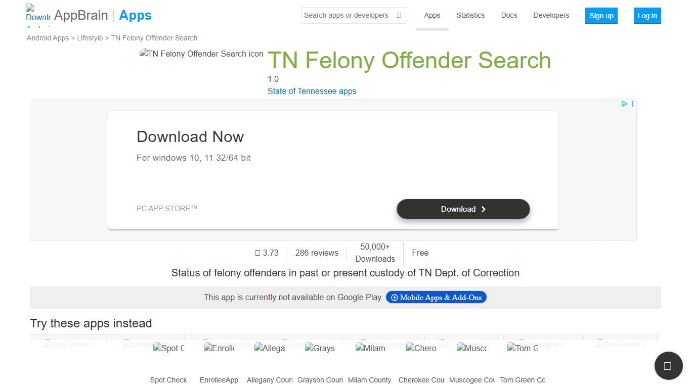 TN Felony Offender Search for Android - App Stats & Insights